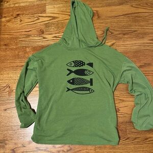 MISSLOOK Fish Green Graphic Hoodie